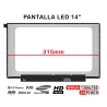 SCHERMO LED OPACO PER LAPTOP DA 14" B140XTN07.2 B140XTN07.2 HW1A NT140WHM-N44 V8.0 315MM
