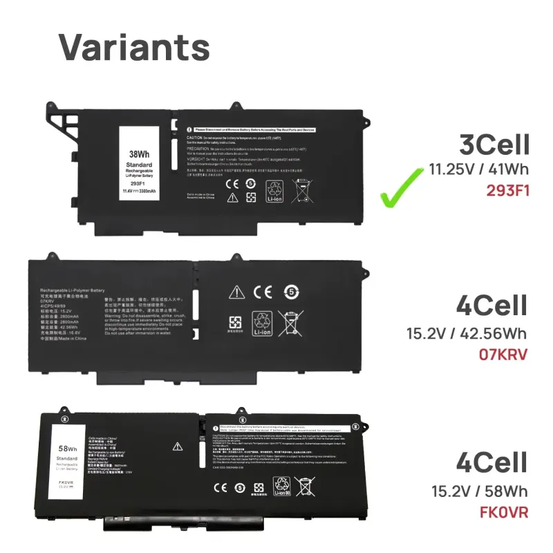 BATTERIA 293F1 PER PORTATILE DELL LATITUDE 13 7330 RUGGED EXTREME SERIES M69D0 8WRCR 01VX5