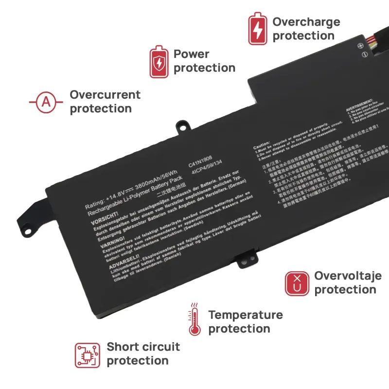 BATTERIA DEL COMPUTER PORTATILE PER ASUS ROG ZEPHYRUS G14 GA401 C41PQ05 C41N1908