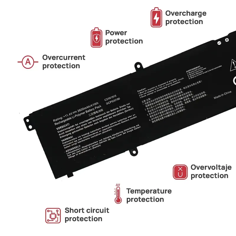 BATTERIE POUR ASUS BR1100CKA-GJ1127XA C31N1915 11,4 V 3600MAHa