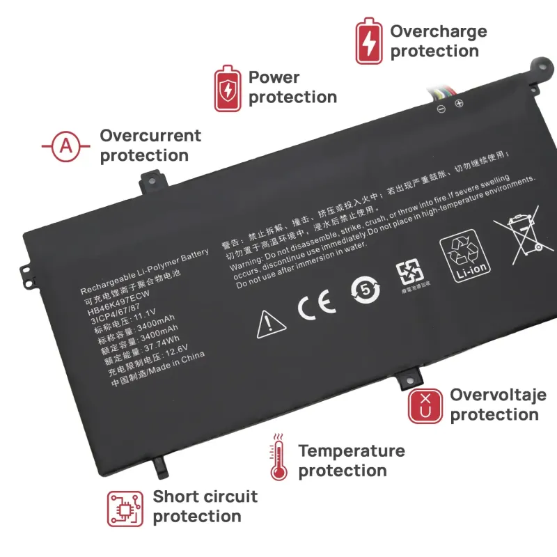 BATERIE POUR PORTABLE HUAWEI MATEBOOK D PL-W09 PL-W19 PL-W29 MRC-W00 MRC-W60