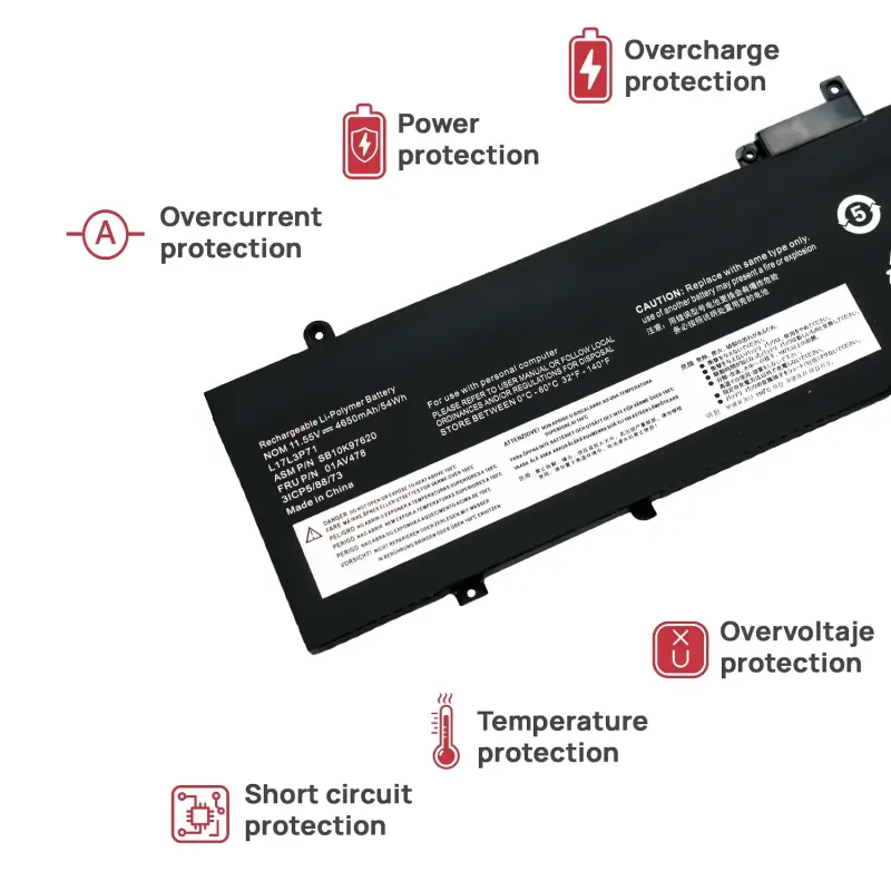 BATTERIE POUR PORTABLE LENOVO THINKPAD T480S L17L3P71 L17M3P71 L17M3P72 01AV478