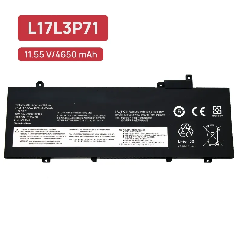 BATTERIE POUR PORTABLE LENOVO THINKPAD T480S L17L3P71 L17M3P71 L17M3P72 01AV478