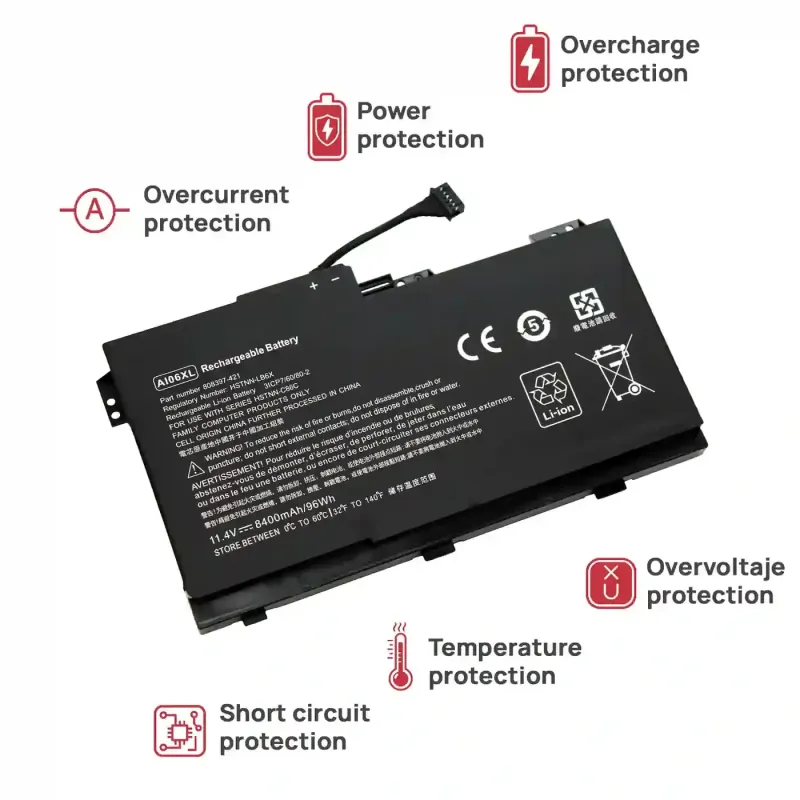 BATTERIA PER COMPUTER PORTATILE HP ZBOOK 17 G3 808397-421 808451-001 AI06XL HSTNN-C86C LB6X