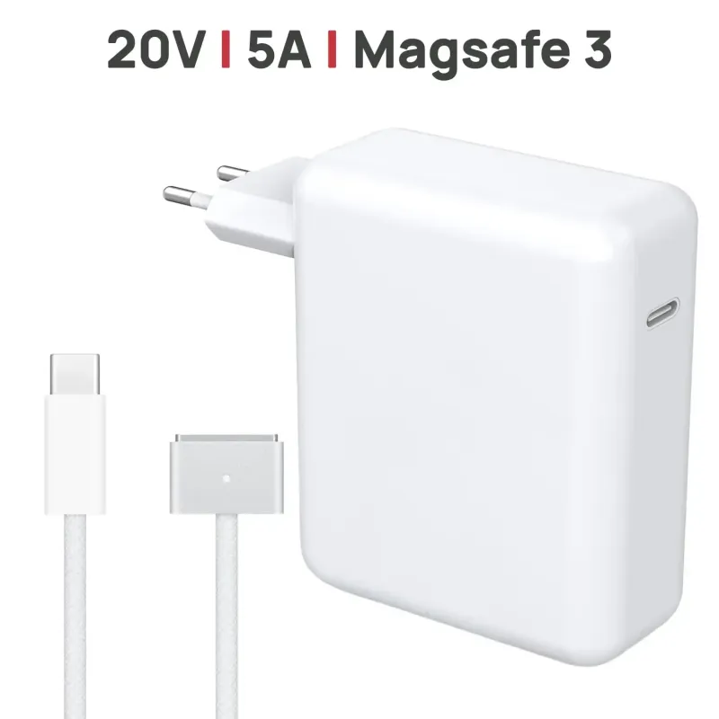 CARGADOR MAC BOOK AIR PRO - M5 M4 M3 M2 M1 (2026 2025 2024 2023 2022 2021) 140W MAGSAFE 3 CABLE TRENZADO USB-C A T DE 2M