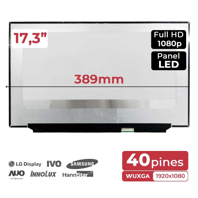 ECRÃ LED DE 17.3" PARA PORTATIL N173HCE-G33 REV.B1 LP173WFG SPB1 165HZ FHD 40 PINES
