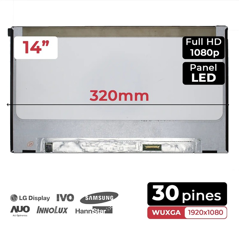 SCHERMO LED DA 14" RICONDIZIONATO PER PORTATILE NV140FHM-N47 06HY1W 6HY1W 30 PIN
