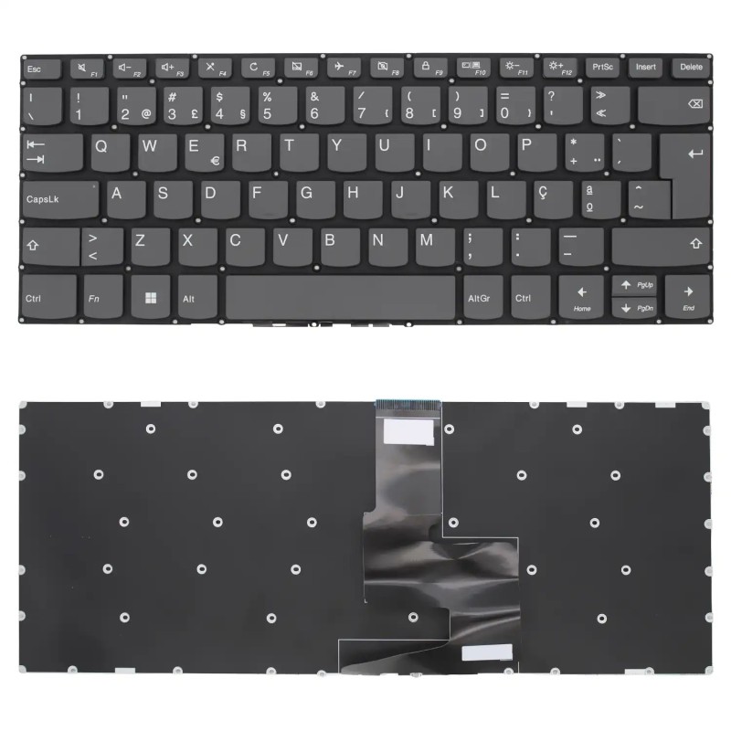 TECLADO PARA PORTATIL LENOVO IDEAPAD 330-14IKB CINZENTO SIN ESTRUTURA EM PORTUGUÊS