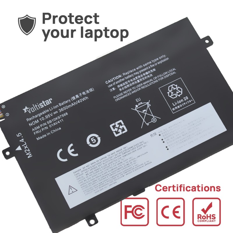 BATTERIE 01AV411 | 01AV412 | 01AV413 | SB10K97568 | SB10K97569 - 3650MAH ( 40 WH ) 10.95V