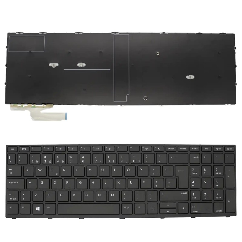 TASTIERA PER PORTATILE HP PROBOOK 450 G5 455 G5 470 G5 L00741-071 NERA CON CORNICE PORTOGHESE