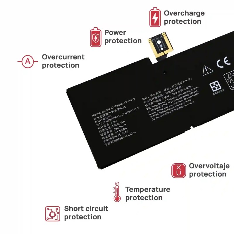 BATERIA PARA PORTATIL MICROSOFT SURFACE PRO 5 PRO 6 1796 G3HTA038H