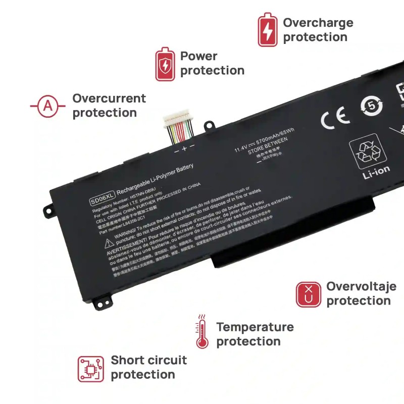 BATERIE POUR PORTABLE HP OMEN 15-EK 15-EK0000 15-EN 15-EN0000 SD06XL HSTNN-DB9U (TYPE B)