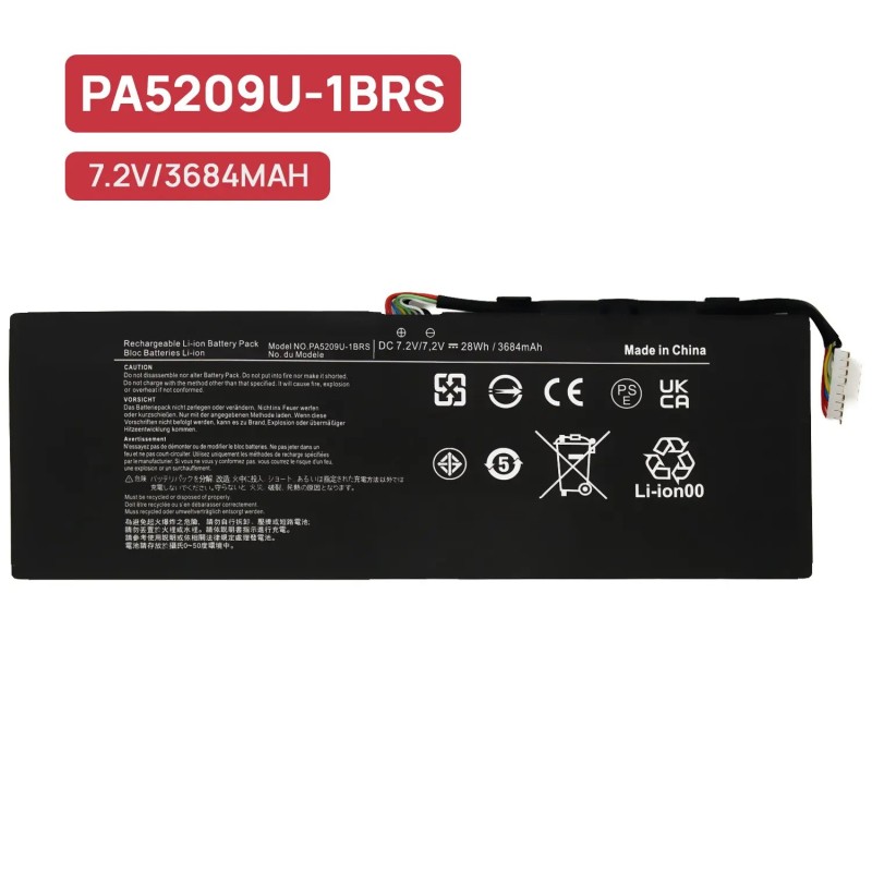 BATERIA PA5209U-1BRS PARA PORTÁTIL TOSHIBA SATELLITE L10W-C L12-C-104 L15W-B1302