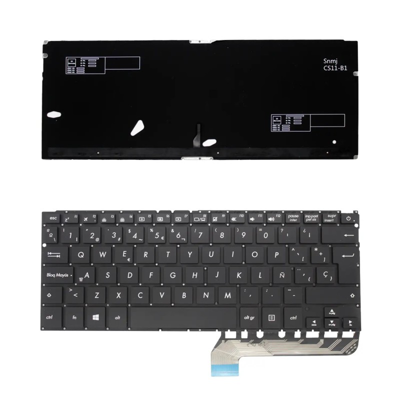 TECLADO PARA PORTÁTIL ASUS UX430 UX430U UX430UA UX430UQ UX430UN U4100U RETROILUMINADO NEGRO