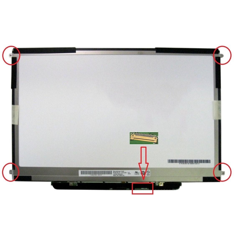 SCHERMO LED 13.3" PER COMPUTER PORTATILE APPLE MACBOOK 13.3" A1278 LP133WX2 TL G6 LP133WX2-TLG6
