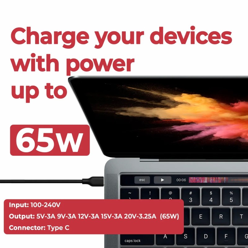 CARREGADOR PARA PORTATIL LENOVO THINKBOOK USB-C 65W