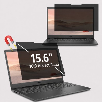 PROTECTOR DE PANTALLA 15.6" MAGNÉTICO CON FILTRO ANTI LUZ AZUL PARA PORTÁTIL DELL INSPIRON 15 3525 5510 LATITUDE 3530 351X204 MM