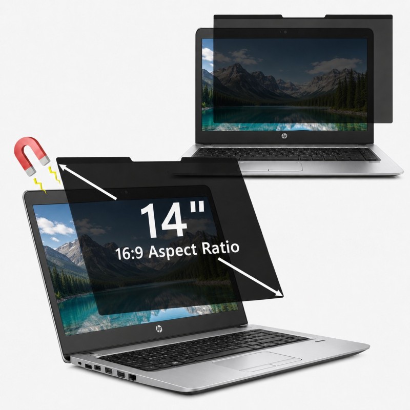 PROTEZIONE PER SCHERMO 14" MAGNETICA CON FILTRO PRIVACY PER NOTEBOOK HP PAVILION 14-AN 14-AM PROBOOK 440 G3 G4 G5 310X181 MM