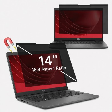 PROTEZIONE PER SCHERMO 14" MAGNETICA CON FILTRO PRIVACY PER NOTEBOOK DELL LATITUDE 3450 3460 3470 INSPIRON 14 3000 310X181 MM