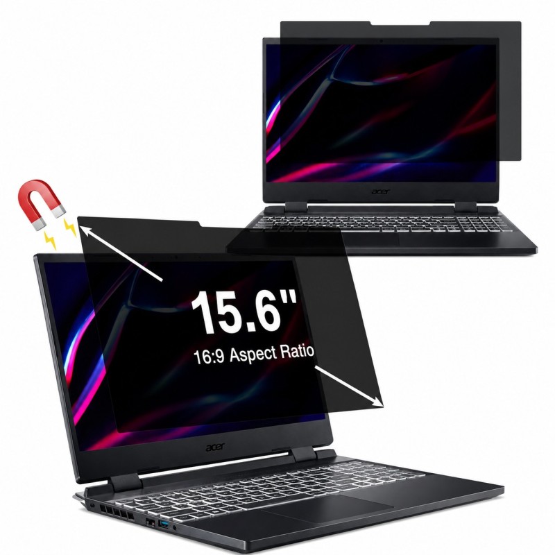 PROTEZIONE PER SCHERMO 15,6" MAGNETICA CON FILTRO PRIVACY PER NOTEBOOK ASUS VIVOBOOK TUF GAMING ACER ASPIRE NITRO 5 345X194 MM