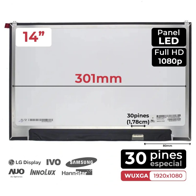 PANTALLA LED DE 14" PARA PORTÁTIL LG GRAM 14Z90P LP140WU1 (SP)(A1) LP140WU1 (SP)(H1) LP140WU1 (SP)(F1)