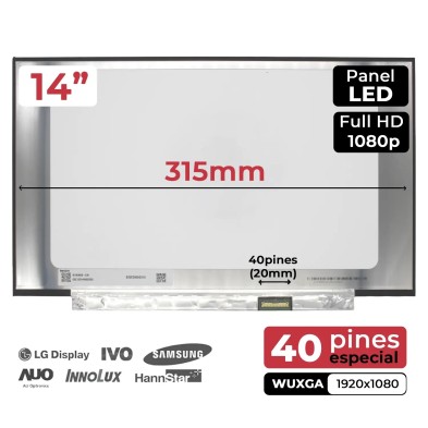 Ecrã LED tátil 14" portatil NV140FHM-T07 | FHD 40 Pines