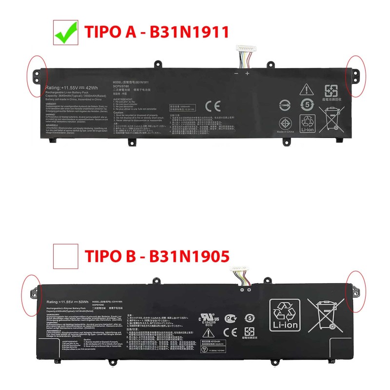 BATTERIA PER COMPUTER PORTATILE ASUS VIVOBOOK FLIP TP470EA TP470EZ X421DA C31N1911 B31N1911
