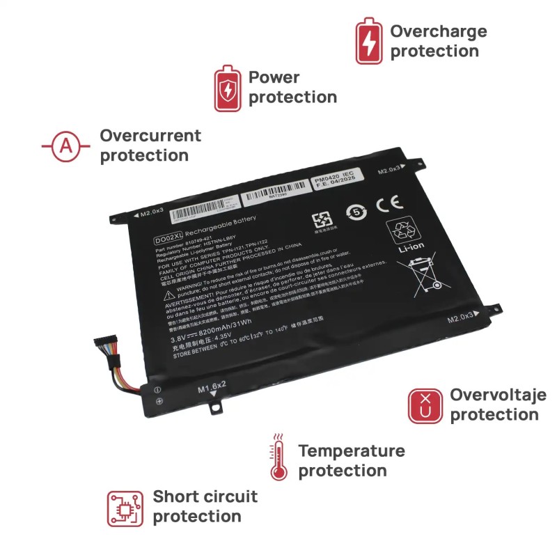 BATERIA PARA PORTÁTIL HP PAVILION X2 10 DO02XL 810749-421 HSTNN-LB6Y TPN-I121 TPN-I122