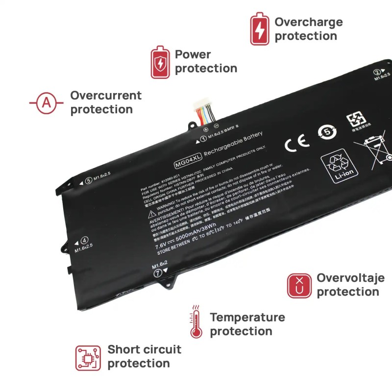 BATTERIE POUR PORTABLE HP ELITE X2 1012 G1 MC04XL HSTNN-DB7F 812060-2B1