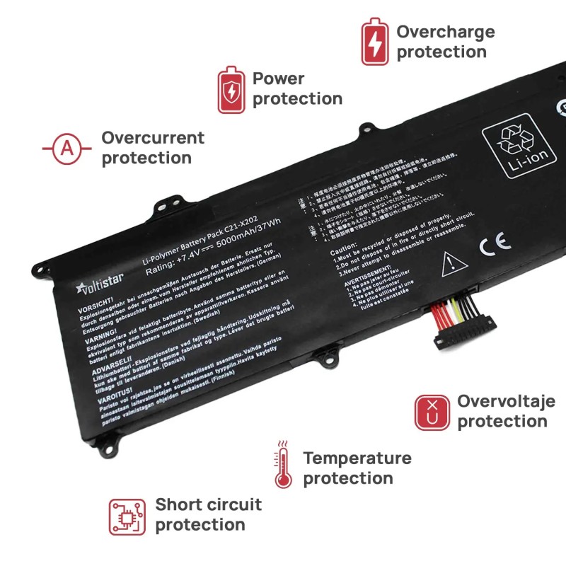 BATTERIA PER COMPUTER PORTATILE ASUS VIVOBOOK X201E S200 SERIE C21-X202