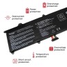 BATTERIA PER COMPUTER PORTATILE ASUS VIVOBOOK X201E S200 SERIE C21-X202