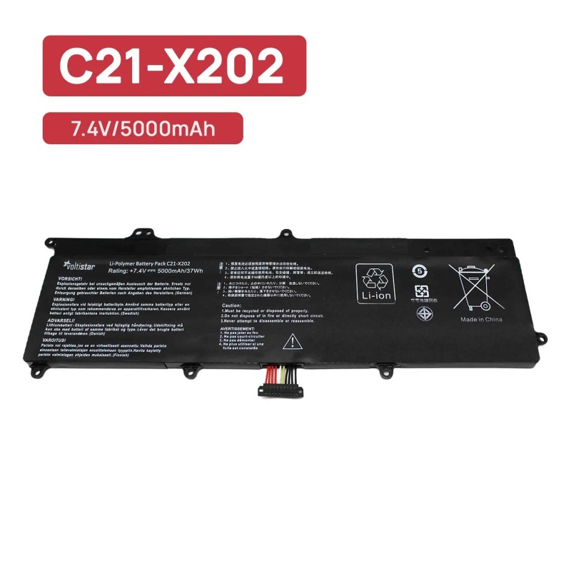 BATTERIE POUR ORDINATEUR PORTABLE ASUS VIVOBOOK X201E S200 SERIES C21-X202