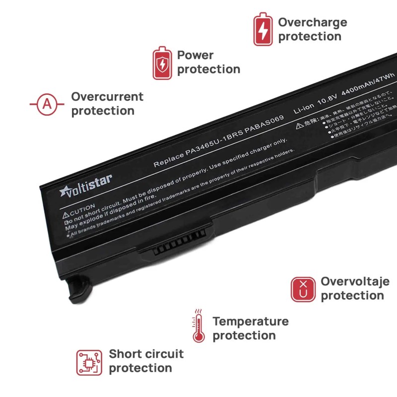 BATTERIE POUR PORTABLE TOSHIBA SATELLITE A100 PA3451U-1BRS PA3457U-1BRS PA3465U-1BRS PABAS067 PABAS069