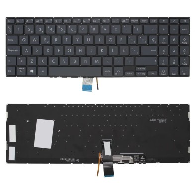 TECLADO PARA PORTÁTIL ASUS ZEENBOOK PRO 15 UX535L UX535LH UX535LI UX535QA UX535QE VERDE CINZA RETROILUMINAÇÃO