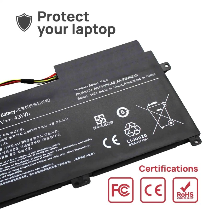 BATERÍA PARA PORTÁTIL SAMSUNG ATIV BOOK 4 450 NP370 NP450 NP470 NP510 SERIES