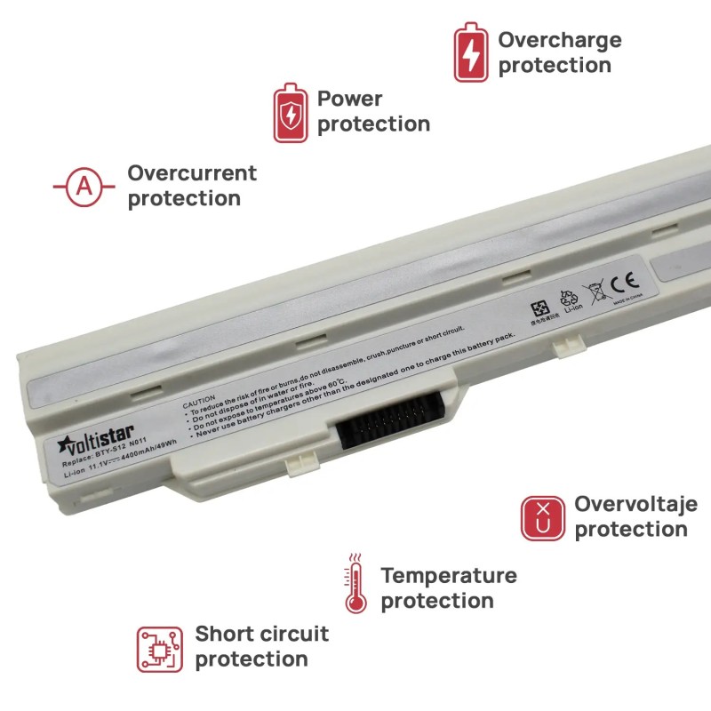 BATERIE POUR PORTABLE MEDION AKOYA E1210 MD96727 MSI U100 U90 BLANC