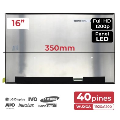 ECRÃ B160UAN08.1 LED 16" PARA PORTÁTIL 144HZ IPS 1920X1200 16:10 40 PINOS EDP