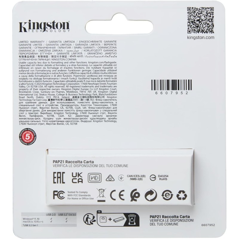 KINGSTON DATATRAVELER EXODIA S UNITÀ FLASH USB - 128GB - USB 3.2 GEN 1 - USB TYPE A - NERO/TURCHESE