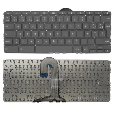 TECLADO PARA PORTÁTIL HP CHROMEBOOK 11 G2 11 G3 11 G4 COR CINZA ESPANHOL