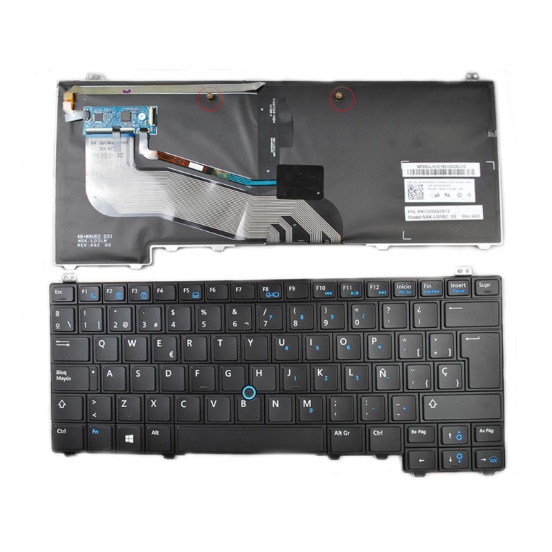 Teclado para DELL Latitude E5440 Negro  (con point, Backlit,  Win8)