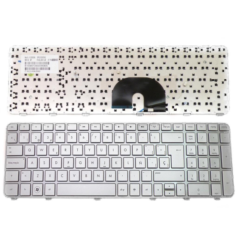 Teclado para HP DV6-6000 SILVER Marco SILVER