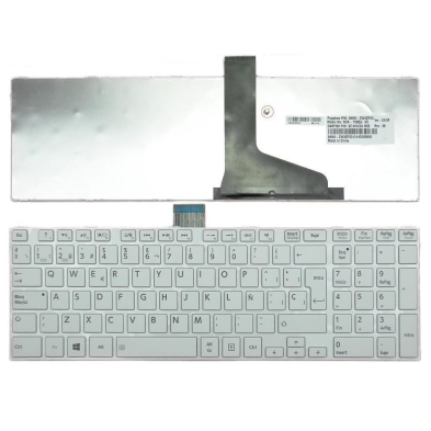 Teclado para TOSHIBA L850 Blanco Marco Blanco (para Win8 OS)