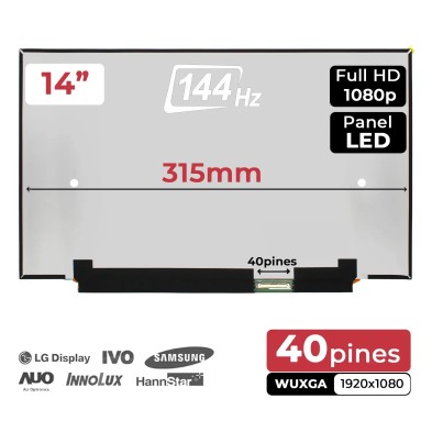 ECRÃ LED DE 14" PARA PORTATIL LQ140M1JW49 40 PINES