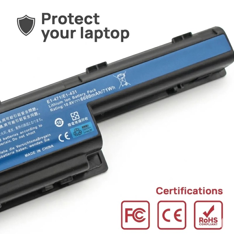BATTERIA PER PORTATILE EMACHINES D440 D442 D730 D730G D732 D732G D732Z MS2305 G640 G640G G730 G730G G730Z G730ZG 10.8V 6600MAH