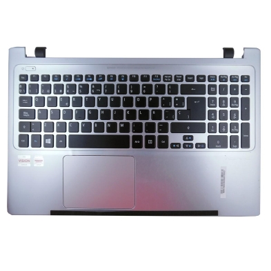 TECLADO PARA PORTATIL ACER V5-571 V5-551 V5-531 CON CARCASA FRONTAL COMPLETA PLATEADA