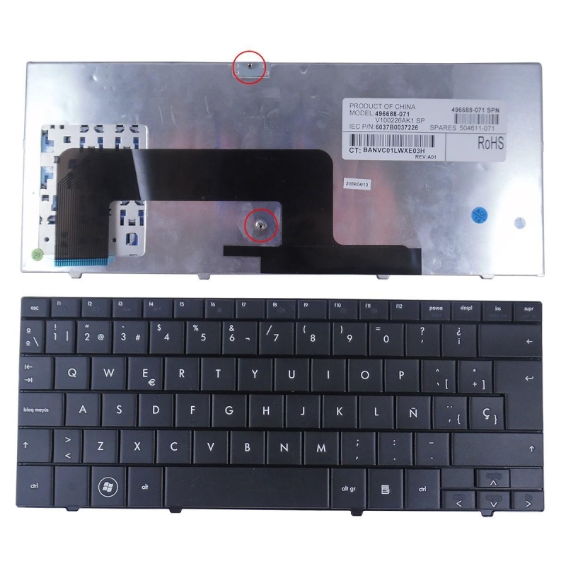 TECLADO PARA PORTÁTIL HP MINI 533549-071 NSK-HB22M 9J.N1B82.22M 6037B0039432