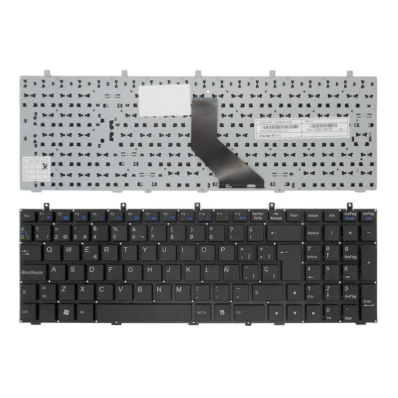 Teclado para Clevo W350 W370 W670 Negro