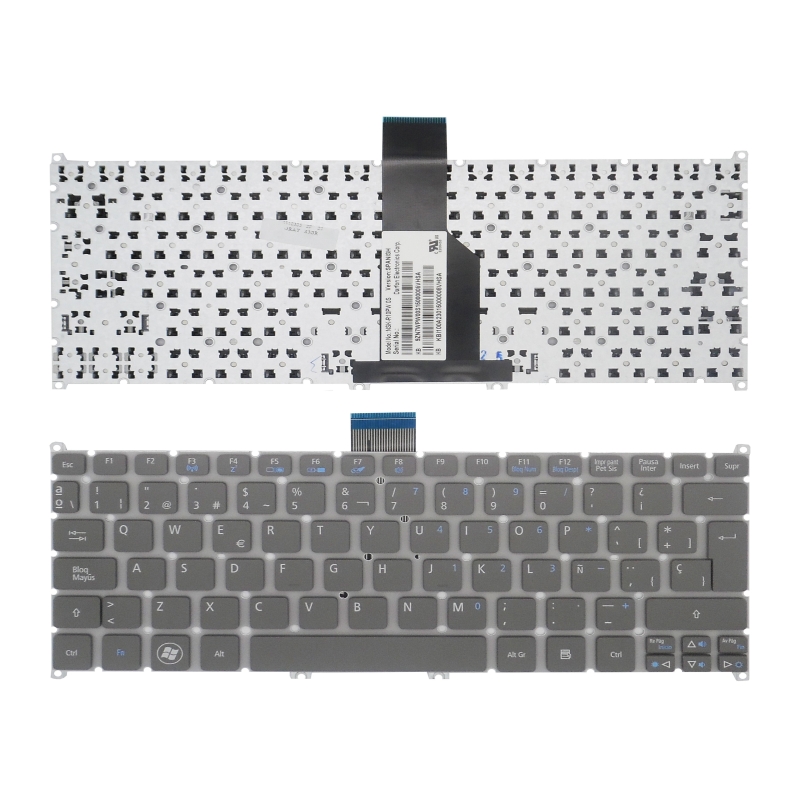 Tastiera portatile grigia Acer Aspire S3 S5 V5 One Travelmate B1 serie