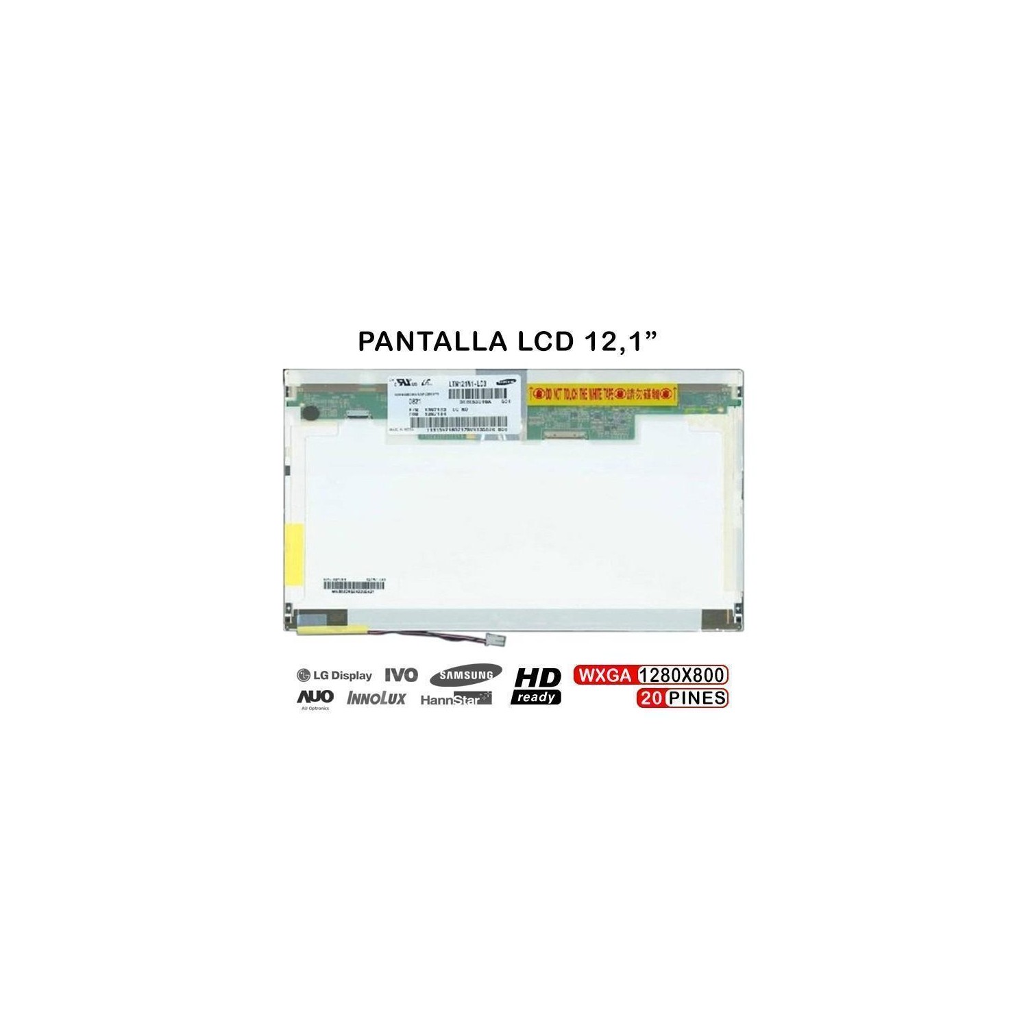PANTALLA PORTÁTIL 12,1" LTD121EXVV B121EW03 LTN121W1-L03 B121EW09