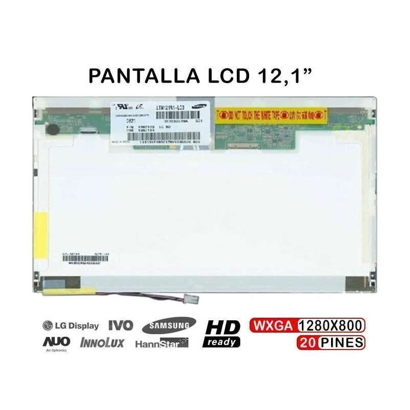 PANTALLA PORTÁTIL 12,1" LTD121EXVV B121EW03 LTN121W1-L03 B121EW09